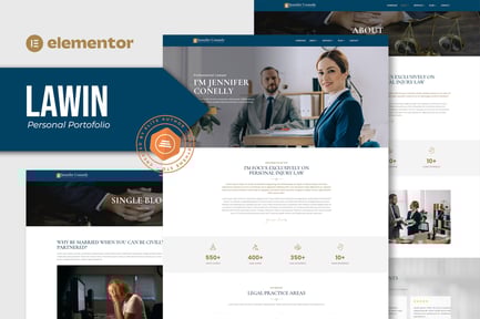 Preview: Lawin - Lawyer & Attorney Personal Elementor Template Kits