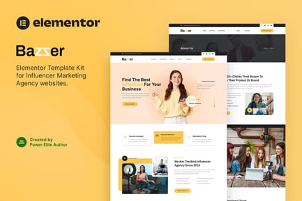 Preview: Bazzer – Influencer Marketing Agency Elementor Template Kit