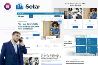 Preview: Setar - Coworking Space & Startup Office Elementor Template Kit
