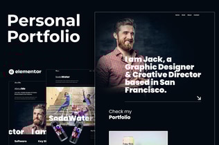 Preview: Jack.Dir - Personal Design Portfolio Elementor Template Kit