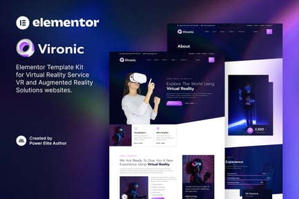 Preview: Vironic – Augmented & Virtual Reality Services Elementor Template Kit