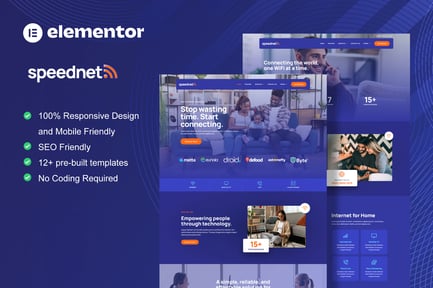Preview: SpeedNet - Broadband & Internet Service Provider Elementor Template Kit