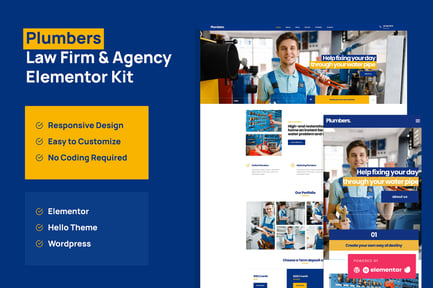 Preview: Plumber - Company & Business Elementor Pro Template Kit