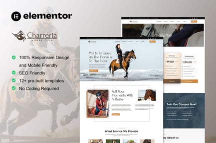 Preview: Charreria - Horse Riding Club Elementor Template Kit