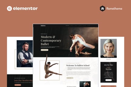 Visualização: Balleto - Template Kit de site completo do Ballet School Elementor Pro