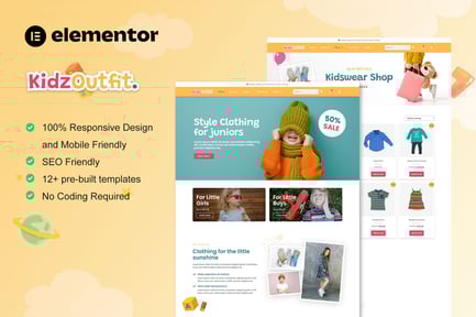 Preview: KidzOutfit - WooCommerce Kids Fashion Shop Elementor Template Kit