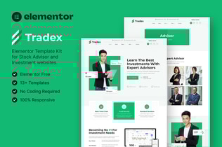 Preview: Tradex – Stock Advisor & Investment Elementor Template Kit