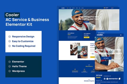 Preview: Cooler - AC Service & Business Elementor Pro Template Kit