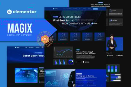 Preview: Magix - Saas & Tech Company Elementor Template Kit