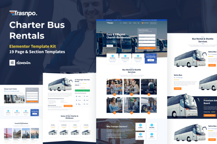 Preview: Transpo - Charter Bus Rental Company Elementor Pro Template Kit
