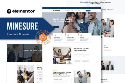 Preview: Minesure - Insurance Business Elementor Template Kit