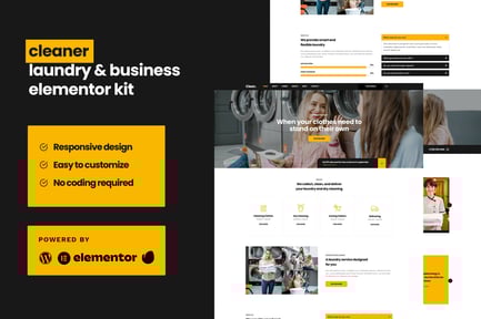Preview: Cleaner - Laundry Business Elementor Template Kit