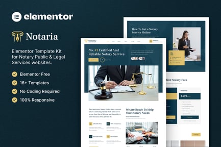 Preview: Notaria – Notary Public & Legal Services Elementor Template Kit