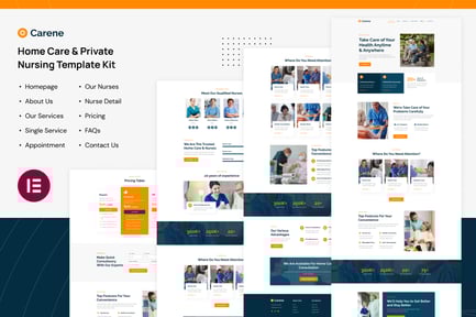 Preview: Carene - Home Care & Private Nursing Services Elementor Pro Template Kit