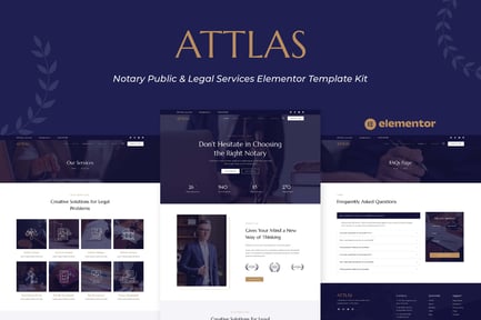Preview: Attlas - Notary Public & Legal Services Elementor Template Kit