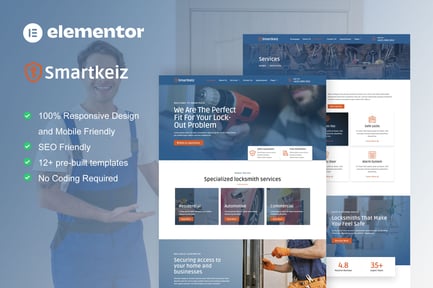 Preview: Smartkeiz - Locksmith Service Elementor Template Kit