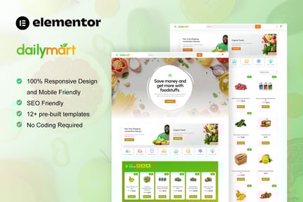 Preview: DailyMart - Grocery Store Elementor Template Kit