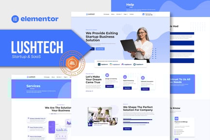 Preview: Lushtech - Startup & SaaS Elementor Pro Template Kit