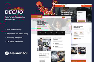 Preview: Decho - Car Repair Mechanic Elementor Template Kit
