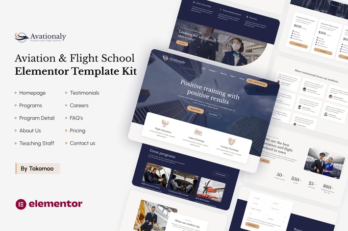 Aviationaly - Aviation & Flight School Elementor Template Kit, WP ...