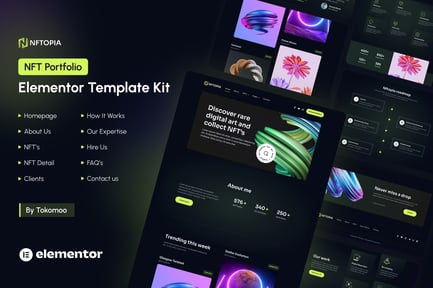 Vorschau: Nftopia - NFT Portfolio Elementor Pro Template Kit
