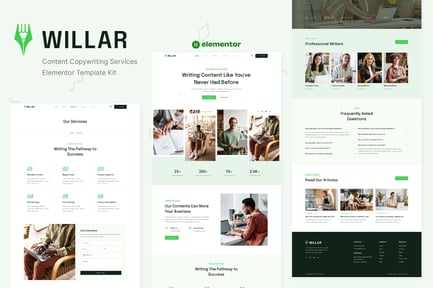 Preview: Willar - Content Copywriting Services Elementor Template Kit