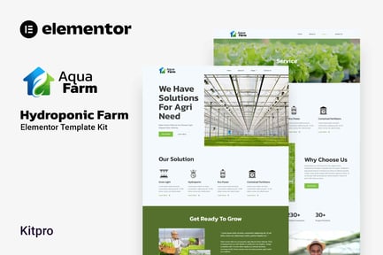 Preview: Aquafarm - Hydroponic Farm Elementor Template Kit
