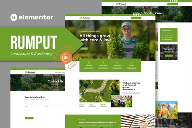 Rumput - Landscape & Gardening Services Elementor Template Kit - Design ...