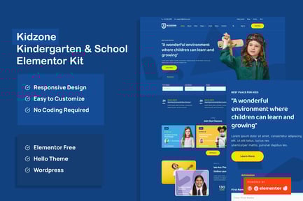 Preview: Kidzone - Kindergarten & School Elementor Template Kit