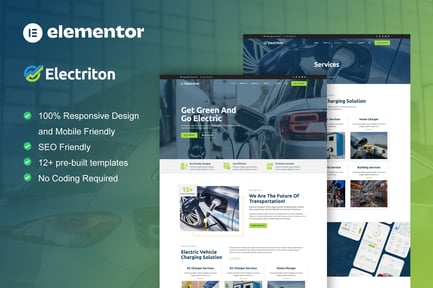Preview: Electriton - Electric Vehicle & Charging Station Elementor Pro Template Kit