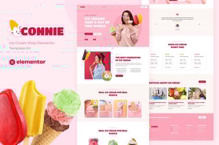 Preview: Connie - Ice Cream Shop Elementor Template Kit