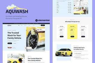 Preview: Aquwash - Car Wash and Detailing Service Elementor Template Kit