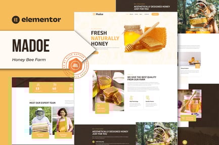 Preview: Madoe - Honey Bee Farm Elementor Template Kit