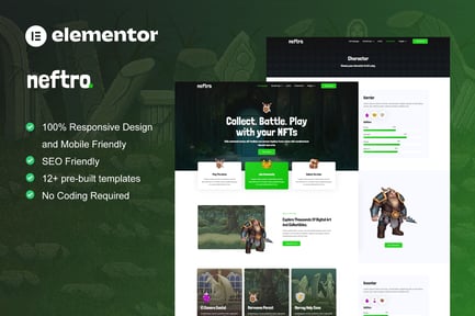 Preview: Neftro - Game NFT Elementor Template Kit