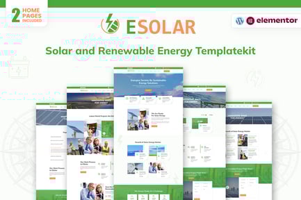 Preview: ESolar - Wind & Solar Power Services Elementor Template Kit