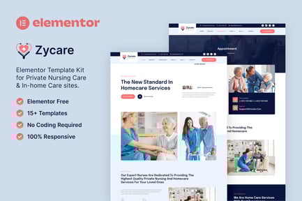 Preview: Zycare – In-home Care & Private Nursing Agency Elementor Template Kit
