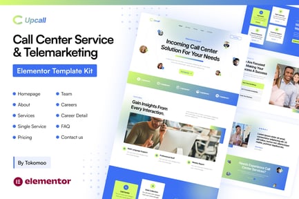 Preview: Upcall - Call Center Service & Telemarketing Elementor pro Template Kit