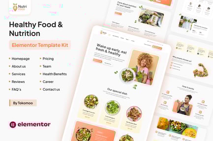 Visualização: Nutri Food - Template Kit Elementor Pro para alimentação saudável e nutrição