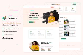 Preview: Learen - E-Learning & Online Courses Elementor Template Kit
