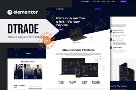 Preview: Dtrade - Trading & Investment Company Elementor Template Kit