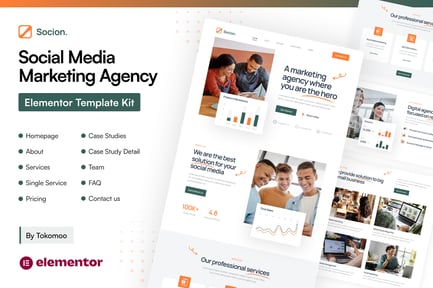 Preview: Socion - Social Media Marketing Agency Elementor Pro Template Kit