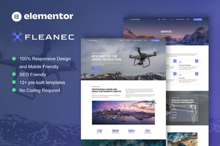 Preview: Fleanec - Aerial Photography & Videography Elementor Template Kit