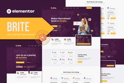 Preview: Brite - Job Listing & Recruitment Elementor Template Kit