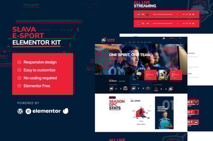 Preview: Slava - Esport & Gaming Elementor Template Kit