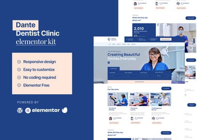 Preview: Dante - Dentist & Dental Clinic Elementor Template Kit