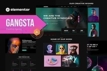 Preview: Gangsta - Creative Agency & Portfolio Elementor Template Kit