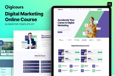 Preview: Digicours - Digital Marketing Online Course Elementor Template Kit