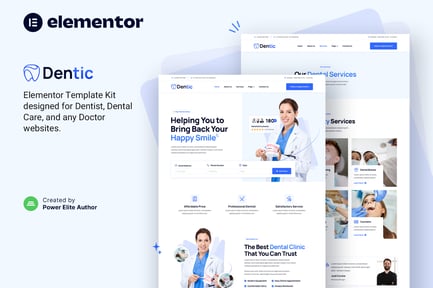 Vista previa: Dentic — Template Kit Elementor para dentistas y clínicas dentales