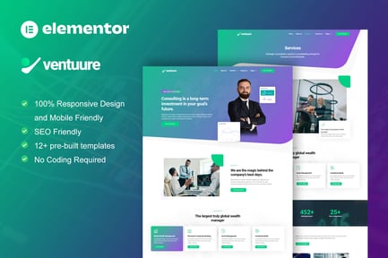 Preview: Ventuure - Business Consulting & Investment Elementor Template Kit