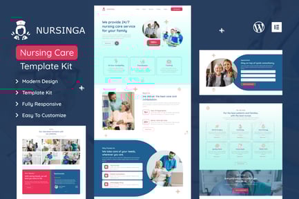 Preview: Nursinga - Nursing Home Care & Medical Elementor Template Kit